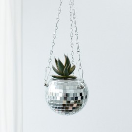 Winkee - Stylish flower pot in disco ball shape - 10 cm for creative decorations - modern and elegant - flower vase - high-quality decoration - gift for Mother's Day, birthday, Christmas