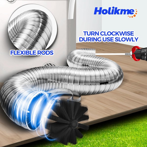 Holikme Holikme 40 Feet Dryer Vent Cleaner Kit Flexible Lint