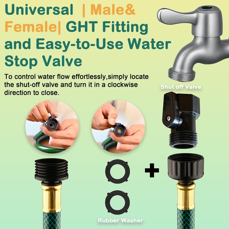 Leader Hose for Outdoor Garden Connection: 2FT 1/2" Short Hose