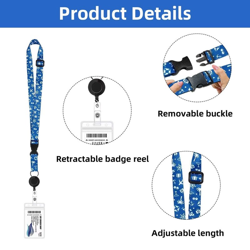 3-Piece Card Set Lanyard, Retractable Lanyard, Waterproof Lanyard, Work Permit