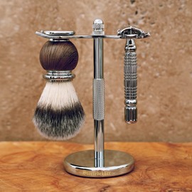 Störtebekker® Premium Stainless Steel Shaving Stand - Suitable for Safety Razors and Shaving Brushes - Top-Grade Barber Accessories for Your Bathroom - Non-Slip Base - Gift Idea