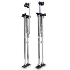 FAHKNS Drywall Stilts, 48"-64" Stilts for Adults Heights Adjustable Aluminum Work Stilts for Sheetrock Drop Ceiling Painting Branches Trimming, Cleaning, Walking