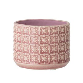 Nordring Ceramic Flower Pot Cross - colorful Planter, Pot for plants, sukkulents Size S (10 cm ø) Dia 4'', Stoneware, rose