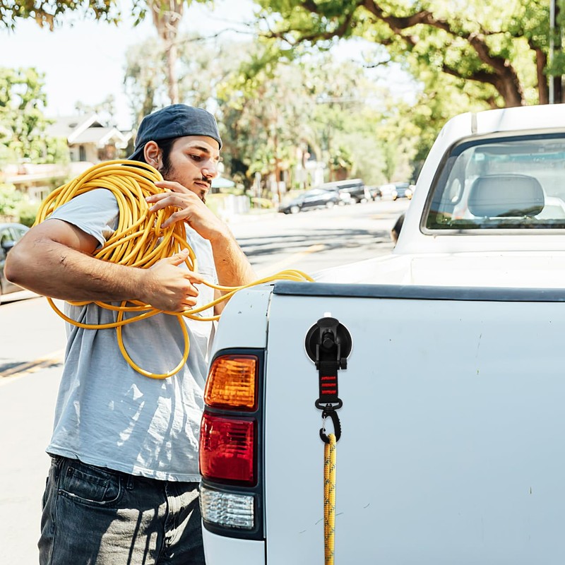 PRETYZOOM 4pcs Heavy Duty Suction Cup with Security Hooks, Camping