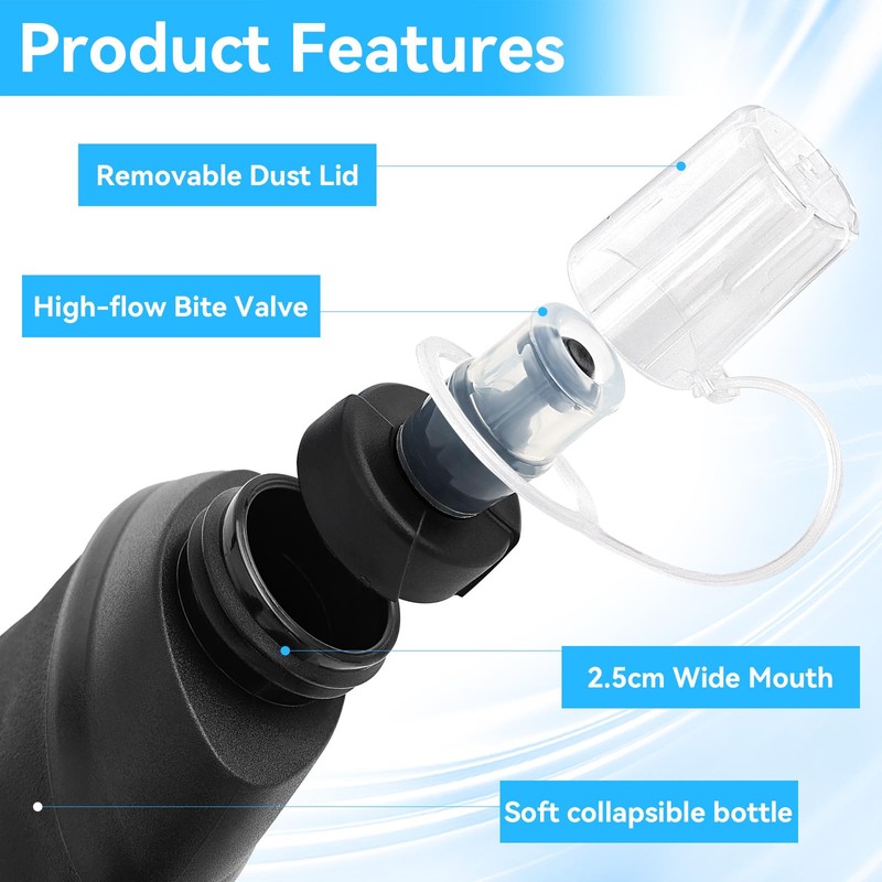 FR 250ml Soft Flask, Collapsible Soft Water Bottle for Hydration