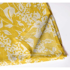 Vargottam Vibrant Yellow Floral Cotton Muslin Napkins - Set of 12, 20-Inch, Luxurious & Absorbent, Perfect for Festive Occasions, Outdoor Dining, and Home Decor - Machine Washable