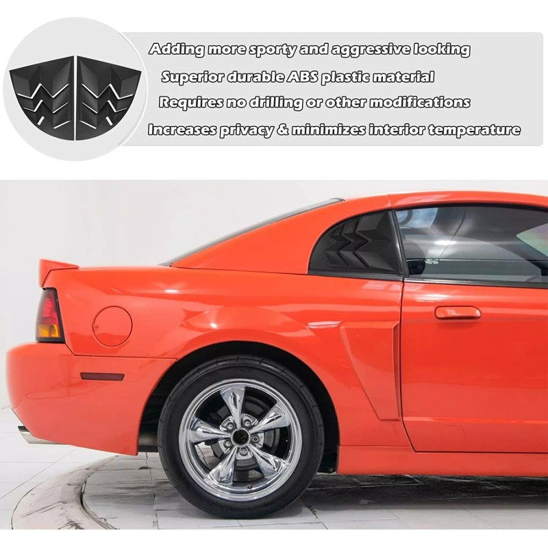YMT Quarter Side Window Scoop Louvers ABS SunShade Cover for