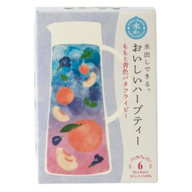 Tree of Life Cold Brew Delicious Herbal Tea Peach and Blue Butterfly Pea Tea Bags (Pack of 6)