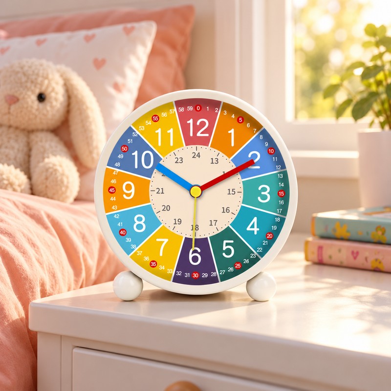 Kids Analog Alarm Clock for Learning Time – Easy-to-Read Desktop