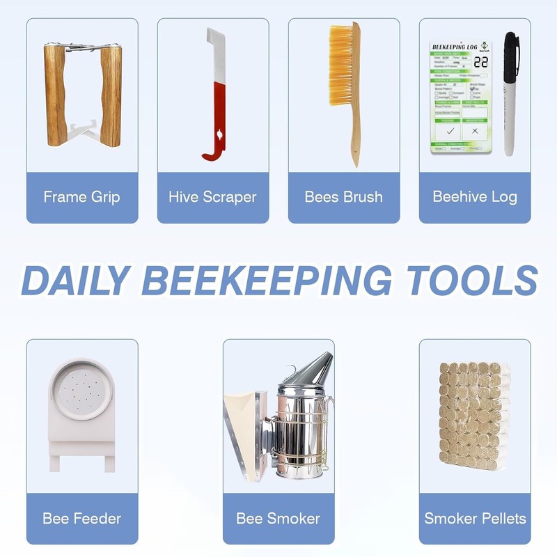 BeeTech Newest Windows 8 Frame Bee Hive Boxes Starter Kit