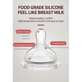 Oberni Weighted Baby Bottles with Size 4 Fast Flow Breast-Like Teat for 12 Months Plus / 1 Year Old Newborn Babies, 270ml/9oz, Non-Slip Handles, Anti-Colic, Grey/3 Pack