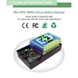 Xdorra 4CH Rechargeable Power Supply with External Battery Pack - 12V 2A, 12000mAh 44Wh Mini UPS for Monitors, CCTV, Routers, and Lights - Emergency DC/DC Converter with 4 Channels - UL Certified