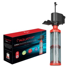 Aquatop Forza Polishing Micron Filter for Large Aquariums - 500 GPH, Crystal Clear Water, Powerful Filtration for Freshwater & Saltwater Tanks, PM-500