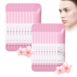 Xumann 20PCS Sakura Skincare Set, Deep Cleanse Pink Face Mask Skincare, Brightening and Moisturizing Pink Clay Mask