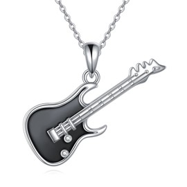 ONEFINITY Guitar Necklace 925 Sterling Silver Guitar Pendant Necklace Guitar Jewelry for Women