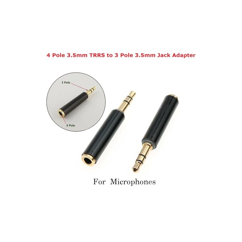 London Express 3.5mm TRRS Female to TRS Male Microphone Adapter