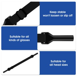 Payivsve 6 glasses straps, stable and non-slip, adjustable sports glasses strap, glasses strap with high flexibility fit, various sports, glasses strap for men and women, for all head circumferences