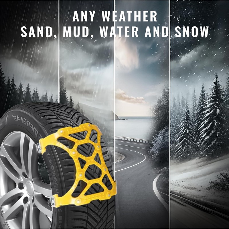 VaygWay Car Snow Tire Anti-Slip Chains - All Season Black