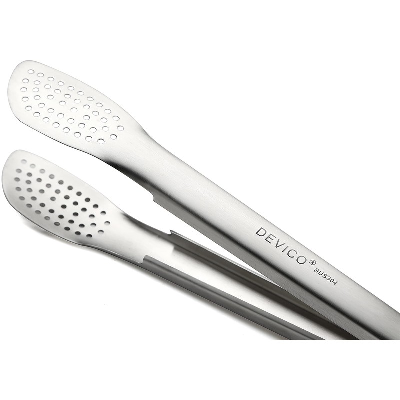 Devico Kitchen Tongs for Cooking, 2-Piece 12 inch 18/8 Stainless