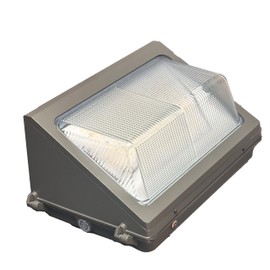 E2 Lighting 80W Non Cut Off LED Wall Pack with Emergency Battery Backup/Photocell, RoHs Compliant UL and DLC Certified LED Wall Packs Commercial, 5 Year Warranty CCT and wattage tunable