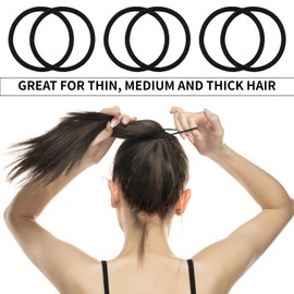 150 PCS High Stretch Headband, Seamless Scrunchie, Black Hair Ties, Ponytail Headband, Suitable for Straight Hair, Curly hair, Adults, Kids, Teens (4MM)