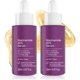 2PC 20% Niacinamide Vitamin B3 Concentrated Serum, Srum Antienvejecimiento, Serum Facial con Niacinamida, Extracto de T Verde,Minimiza los Poros, Inhibe la Melanina