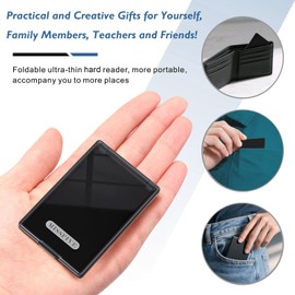 Missfive Ultra Thin Folding Reading Glasses for Men Women Pocket + Upgrade Portable Flat Hard Case, Designer Foldable Lightweight Readers Durable TR90 Metal Collapsible Travel Eyeglasses, 1.5x