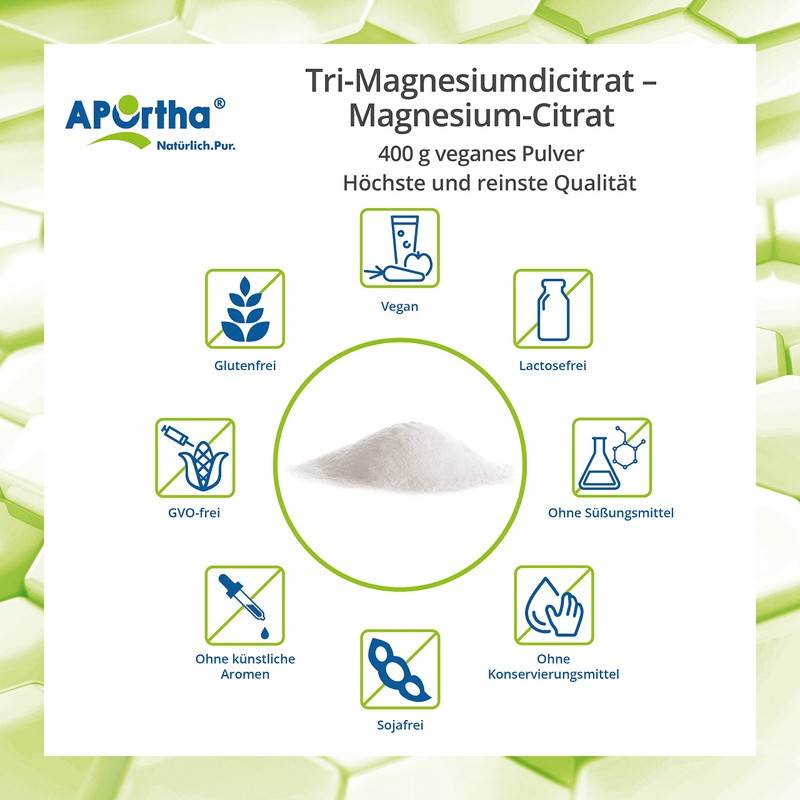 Aportha Magnesium Citrate – Trimagnes Vegan Powder Iumdi Citrate –