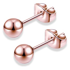 swars Round Ball Earrings, Silver, Men's, Women's, Unisex, Simple, Round Ball Earrings, For Both Ears, 2 Pairs, Silver