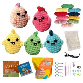 Xinpinzhou Crochet Kit for Beginners Adults Kids, Animal Dinosaurs Easy DIY Beginning How Learn to Crocheting Starter Set Advanced Crochetta Chrochet Crafting Knitting Crafts for Adults Hobby Women