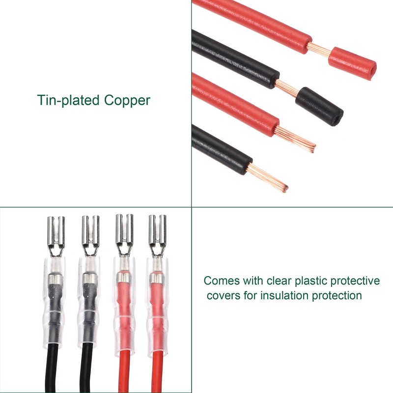 sourcing map 25pcs Flat Terminal Crimp Socket 2.8mm with Insulation