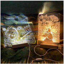 Dry Erase Board, 11.8 * 7.87" Acrylic Dry Erase boardX2，Acrylic Board with LED Light Holders, Planning Life, Show Personal Creative Ideas of The Acrylic Drawing Board (2 Pack White+Orange)