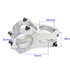 UPANBIKE Fahrrad Vorbau 28,6 31,8mm, Lenkervorbau Fahrradlenker Vorbau für Fahrrad BMX MTB Rennrad,Silber