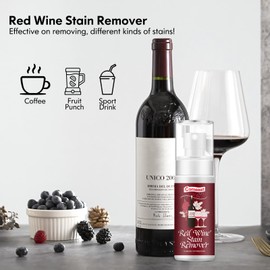 Red Wine Stain Remover Spray, Removes Wine Spots, Fabric Upholstery, Carpet Cleaner Spray Solution, Quick Effective Wine Out Red Wine Stain Remover, for Clothing,Tablecloths,Carpets 3.7Fl Oz