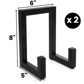 ELFULLY 2 Pack Large Plate Stands, 8" Tall Picture Stands for Display, Industrial-Style Metal Wall Mount Photo Frame Holders, Heavy Duty Black Tabletop Easels for Pictures, Books, Platters, Artworks