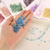 sourcing map 1500Pcs Mixed Glass Beads 2-4mm Bugle Beads Green