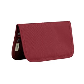 bagINBAG QIANPA Card Holder Holder for Men & Women，Slim Wallet with Zipper Pocket，20 Slots Minimalist Wallet RFID with Nylon Fabric，Wine Red