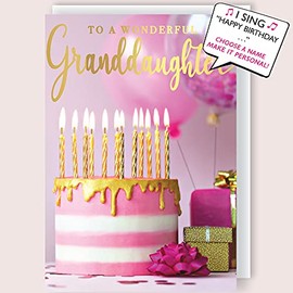 Wonderful Granddaughter Musical Birthday Card Singing"Happy Birthday to You" HBMIP003