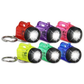 Hillfield® 12 x Key Fob Torch Lamp Plastic 4 cm Transparent