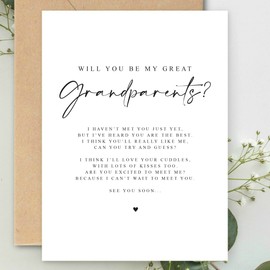Will you be my Great Grandparents Poem Pregnancy Announcement A5 Card with envelope, Reveal, Great Grandparents to be Card Announcement