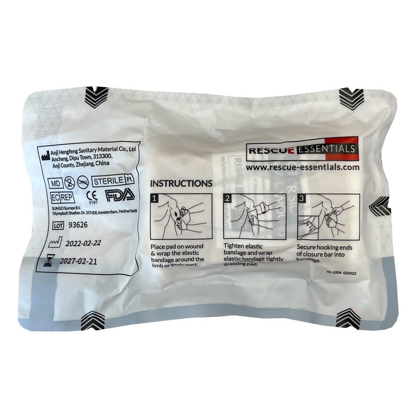Rescue Essentials 4" Emergency Trauma Dressing - 5 Pack