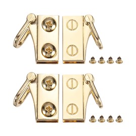 PATIKIL Bag Side Clip Buckle, 2 Set Metal Purse Suspension Clasp with Side Loop Suspending Detachable Handbag Chain Strap Connector with D Ring for Bag Making Light Gold