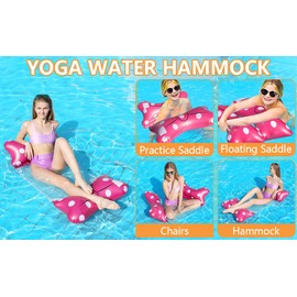 Air Mattress Pool, Inflatable Water Hammock with Net, 4-in-1 Foldable Air Mattress, Water Hammock Pool Toy, 140 x 70 cm, Water Toy for Adults and Children, Swimming Pool Accessories