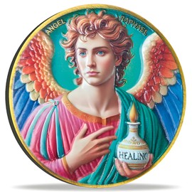 Strugglejewelry Archangel Raphael Healing Prayer Coin - Spiritual Guidance Medallion for Health & Peace - Angelic Protection & Blessing Gift Christian Challenge Coin