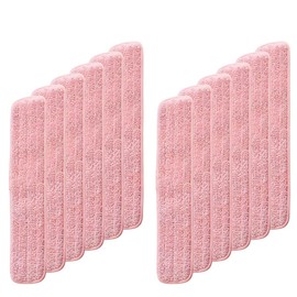 12 Pack Flat Mop Pads Refill, 24 inch Washable Microfiber Mop Pad, Squeeze Mop Heads Replacement, Commercial Reusable Mop Pads for Wet and Dry Cleaning