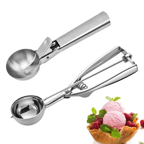 JAWUZ Set of 2 Ice Cream Scoops Stainless Steel 304