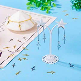 FASHEWELRY 200 Pieces Stainless Steel Star Charms Bulk Assorted Gold Silver Charms Lightweight Earring Dangle Pendants Mini Star Charm for DIY Earrings Necklace Bracelets Jewelry Making Supplies