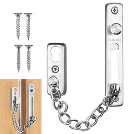 Door chain, security lock, apartment door, door lock, door safety latch, security chain, door lock, burglary protection, lock for doors (silver)