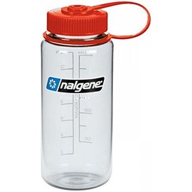 Nalgene Everyday Wide Mouth Water Bottle, clear/red