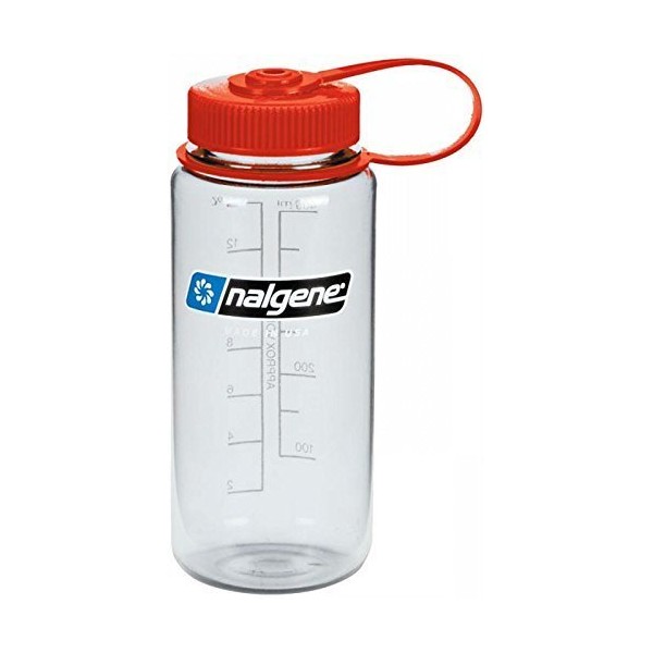 Nalgene Everyday Wide Mouth Water Bottle, clear/red